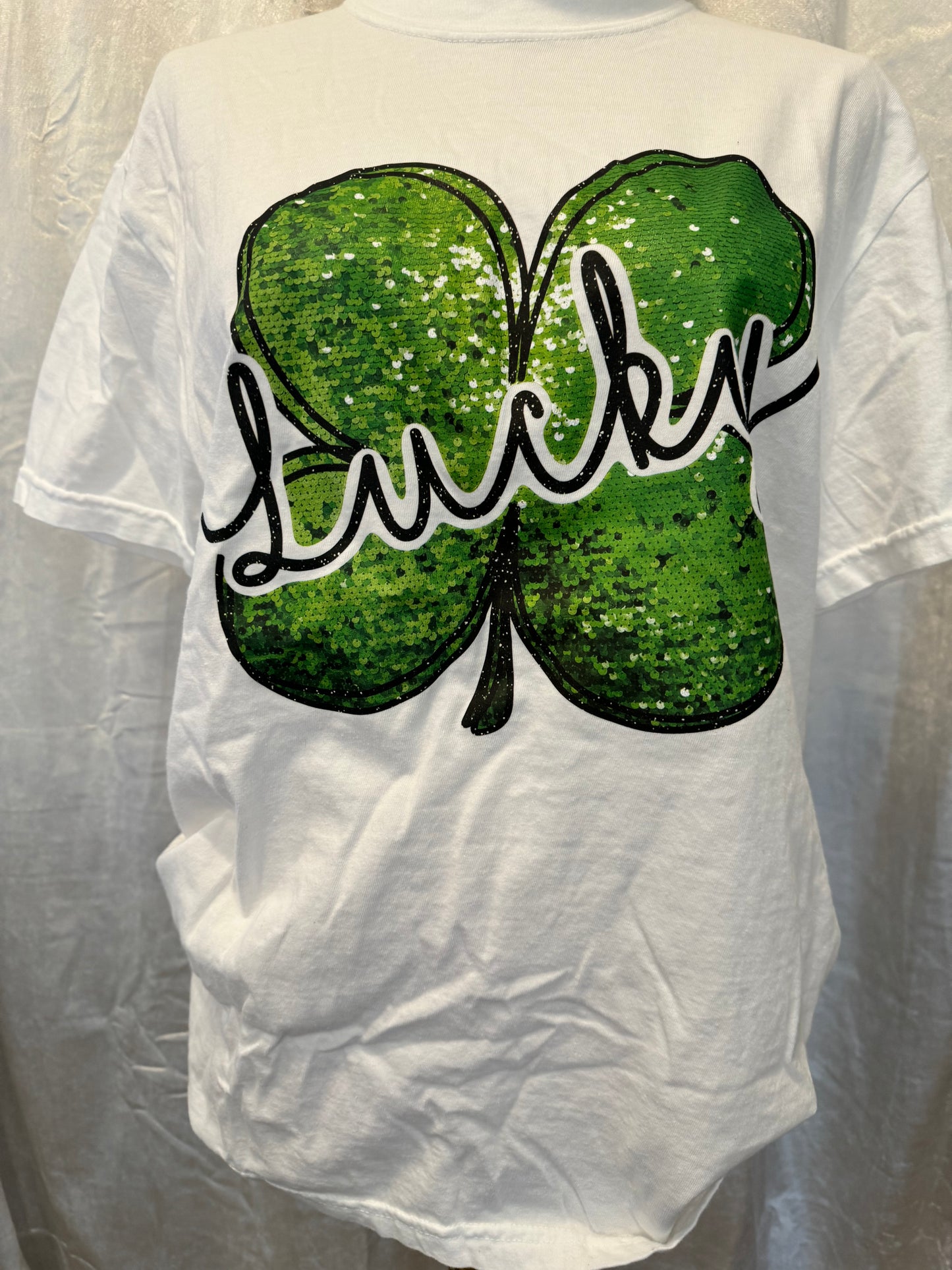 Lucky Faux Glitter Tee