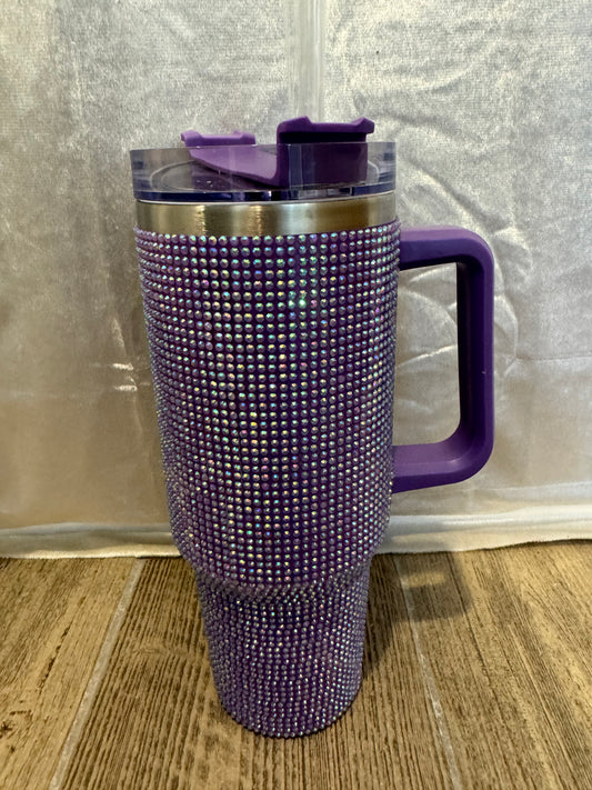 Purple Rhinestone Tumbler