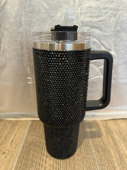 Black Rhinestone Tumbler