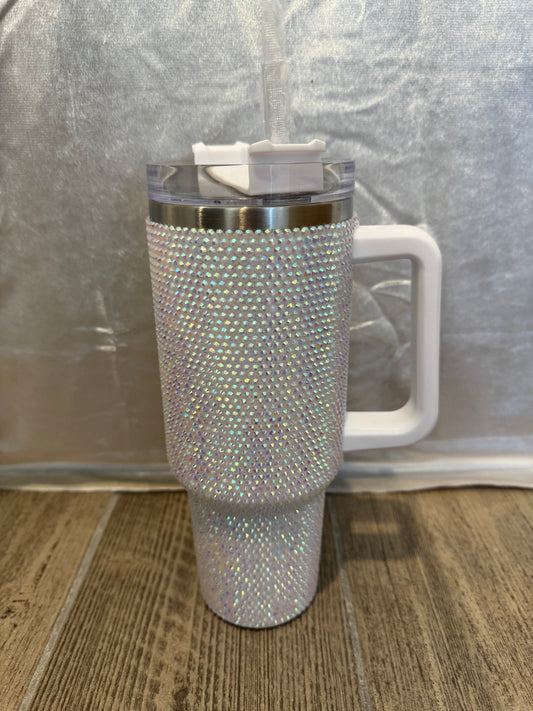 White Rhinestone Tumbler