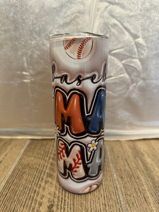 Baseball Mama Puff Tumbler