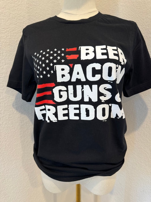 Beer Bacon Guns Tee