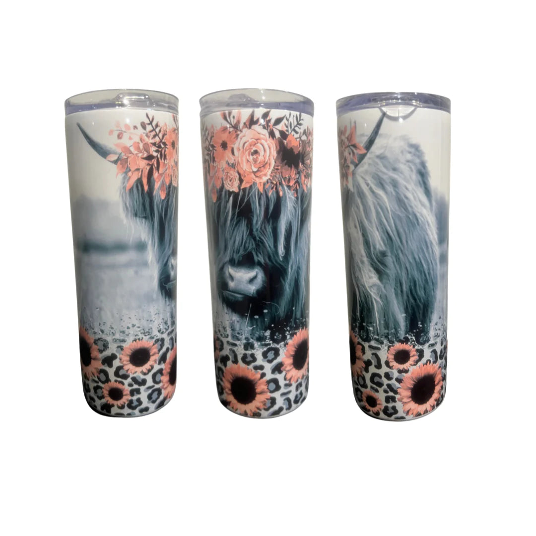 Floral Cow Tumbler